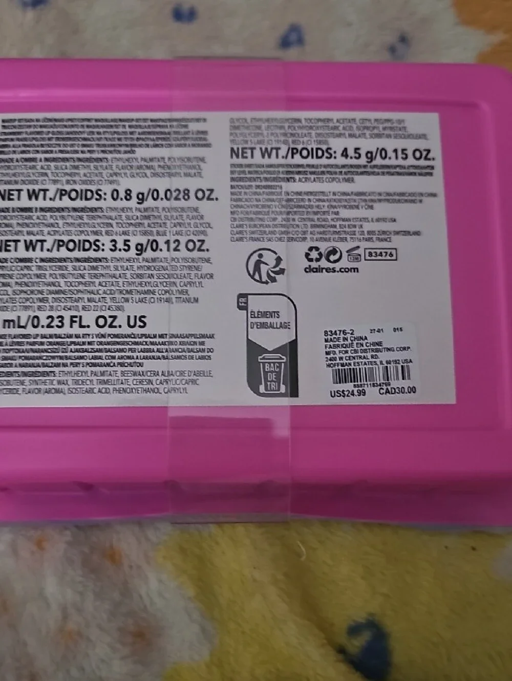 Claire's Sweet Treats Bath Set – Purple with Pink Accents